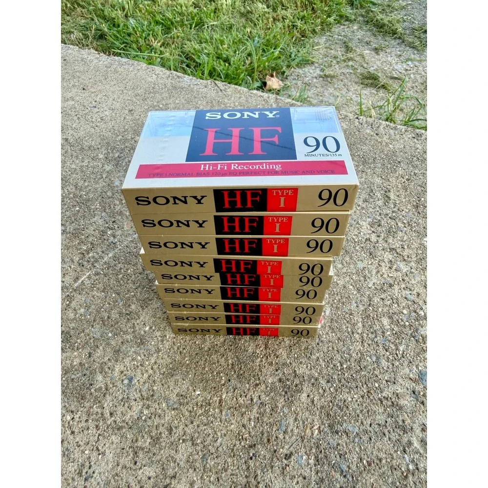 Lot of 9 Sony HF 90 Blank Audio Cassette Tapes Type I Normal Bias Sealed New